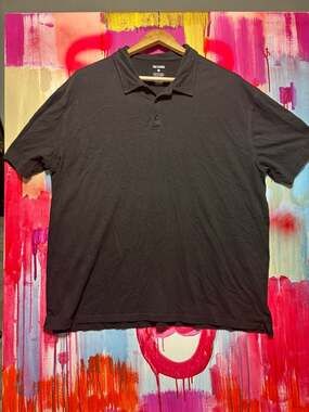 True Classic Men's Black Short Sleeve Polo Shirt 3XL